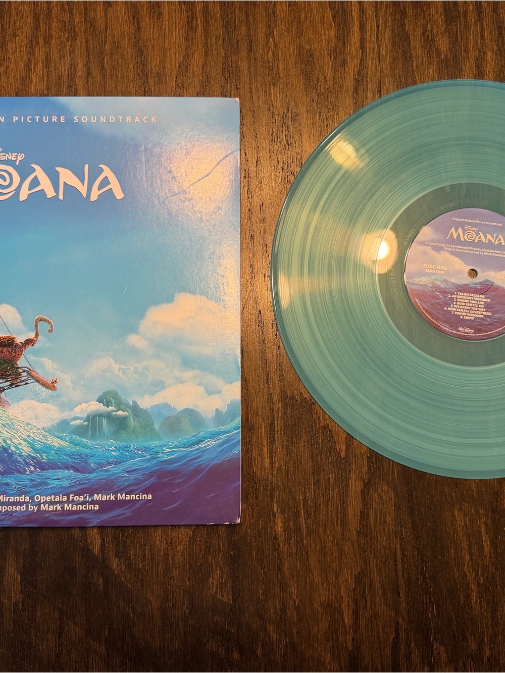 Disney Moana Translucent Seafoam Green Colored Vinyl Record